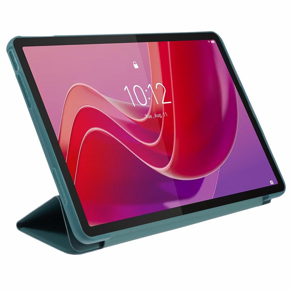 For Lenovo Tab M11 / Xiaoxin Pad 11 2024 Case Leather+Silicone Tri-fold Stand Shell Tablet Cover