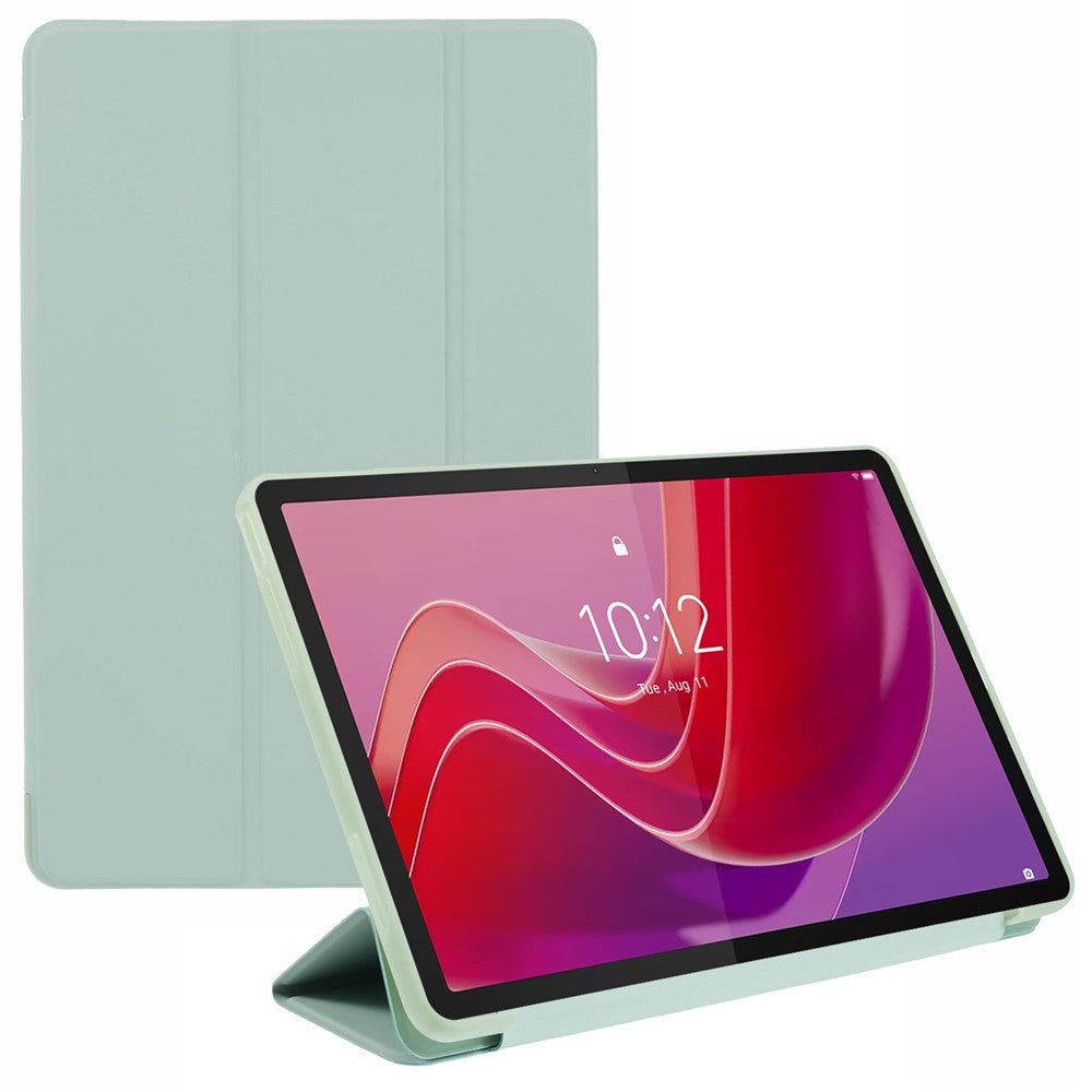 For Lenovo Tab M11 / Xiaoxin Pad 11 2024 Case Leather+Silicone Tri-fold Stand Shell Tablet Cover