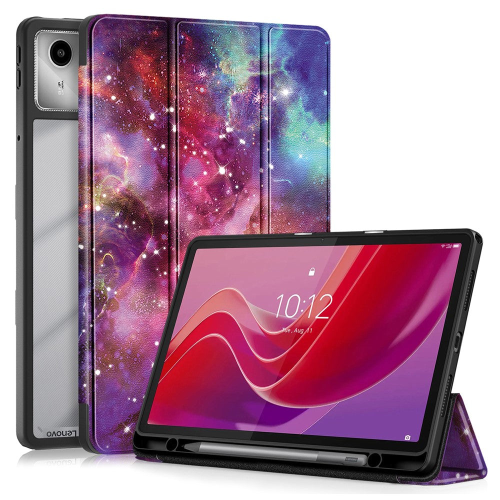 For Lenovo Tab M11 / Xiaoxin Pad 11 2024 330 Case Full-Body Tri-fold Stand Pattern Tablet Smart Cover