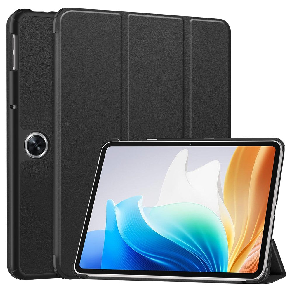 For Oppo Pad Go / Pad Air 2 Case PC+Leather Auto Wake Sleep Protective Shell with Tri-fold Stand