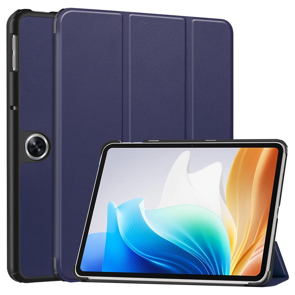 For Oppo Pad Go / Pad Air 2 Case PC+Leather Auto Wake Sleep Protective Shell with Tri-fold Stand