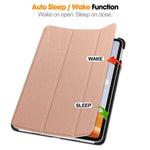 For Oppo Pad Go / Pad Air 2 Case PC+Leather Auto Wake Sleep Protective Shell with Tri-fold Stand