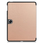 For Oppo Pad Go / Pad Air 2 Case PC+Leather Auto Wake Sleep Protective Shell with Tri-fold Stand