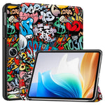For Oppo Pad Go / Pad Air 2 Tablet Case Trifold Stand Pattern Printing Drop-proof Cover