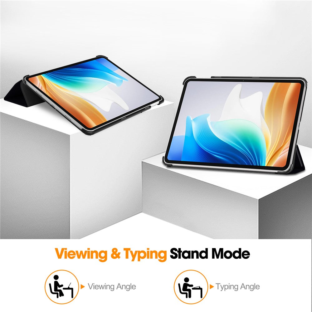 For Oppo Pad Go / Pad Air 2 Tablet Case Trifold Stand Pattern Printing Drop-proof Cover