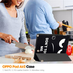 For Oppo Pad Go / Pad Air 2 Tablet Case Trifold Stand Pattern Printing Drop-proof Cover