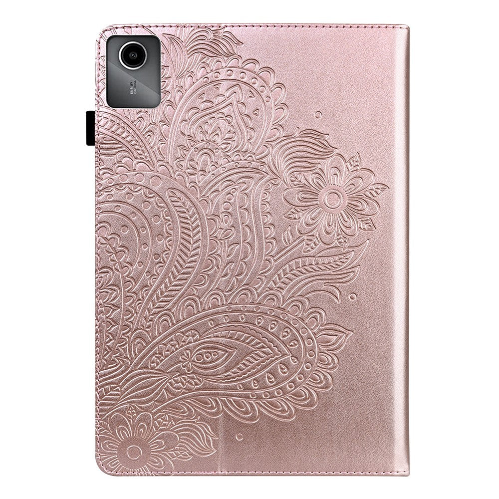 Lenovo Tab M11 / Xiaoxin Pad 11 2024 Fodral Blommönster PU-läder Stativ Surfplatta Skydd