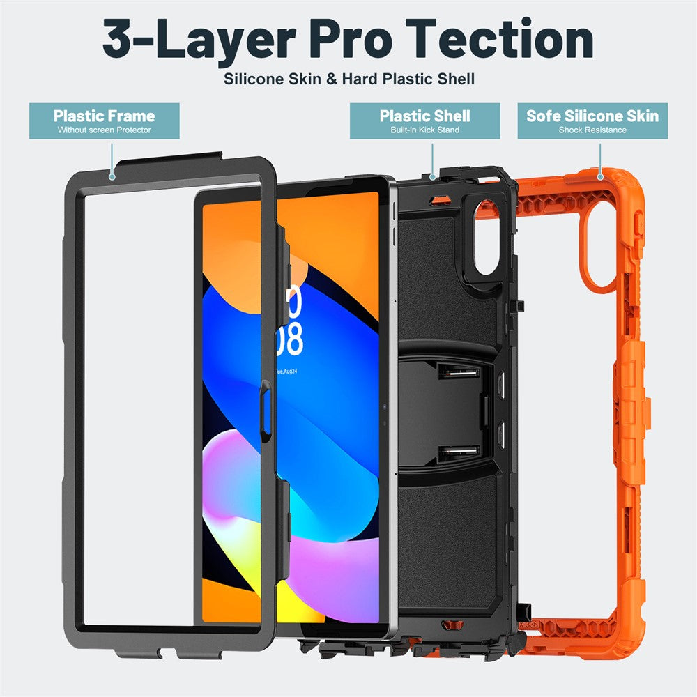 For Lenovo Xiaoxin Pad 11 2025 / 2024 / Idea Tab / K11 Gen 2 / M11 / K11 LTE (2024) Case PC+Silicone Kickstand Tablet Cover with Strap