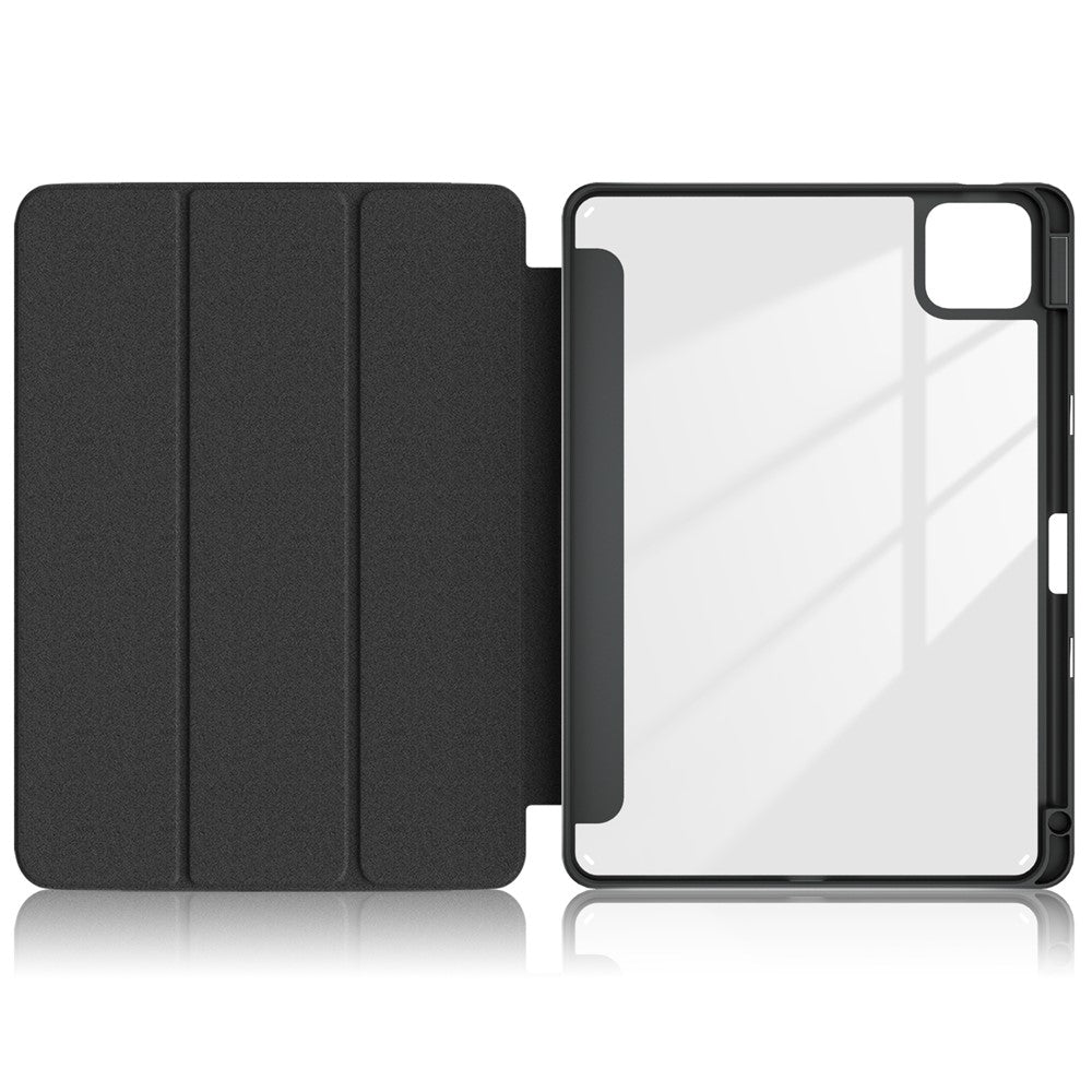 For Xiaomi Pad 6S Pro 12.4 Case Tri-fold Stand PU Leather Tablet Cover with Pen Slot