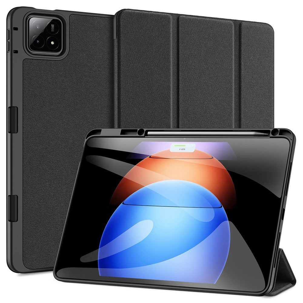 DUX DUCIS Domo Series for Xiaomi Pad 6S Pro 12.4 Leather Case Auto Wake / Sleep Tri-fold Stand Tablet Cover
