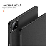 DUX DUCIS Domo Series for Xiaomi Pad 6S Pro 12.4 Leather Case Auto Wake / Sleep Tri-fold Stand Tablet Cover