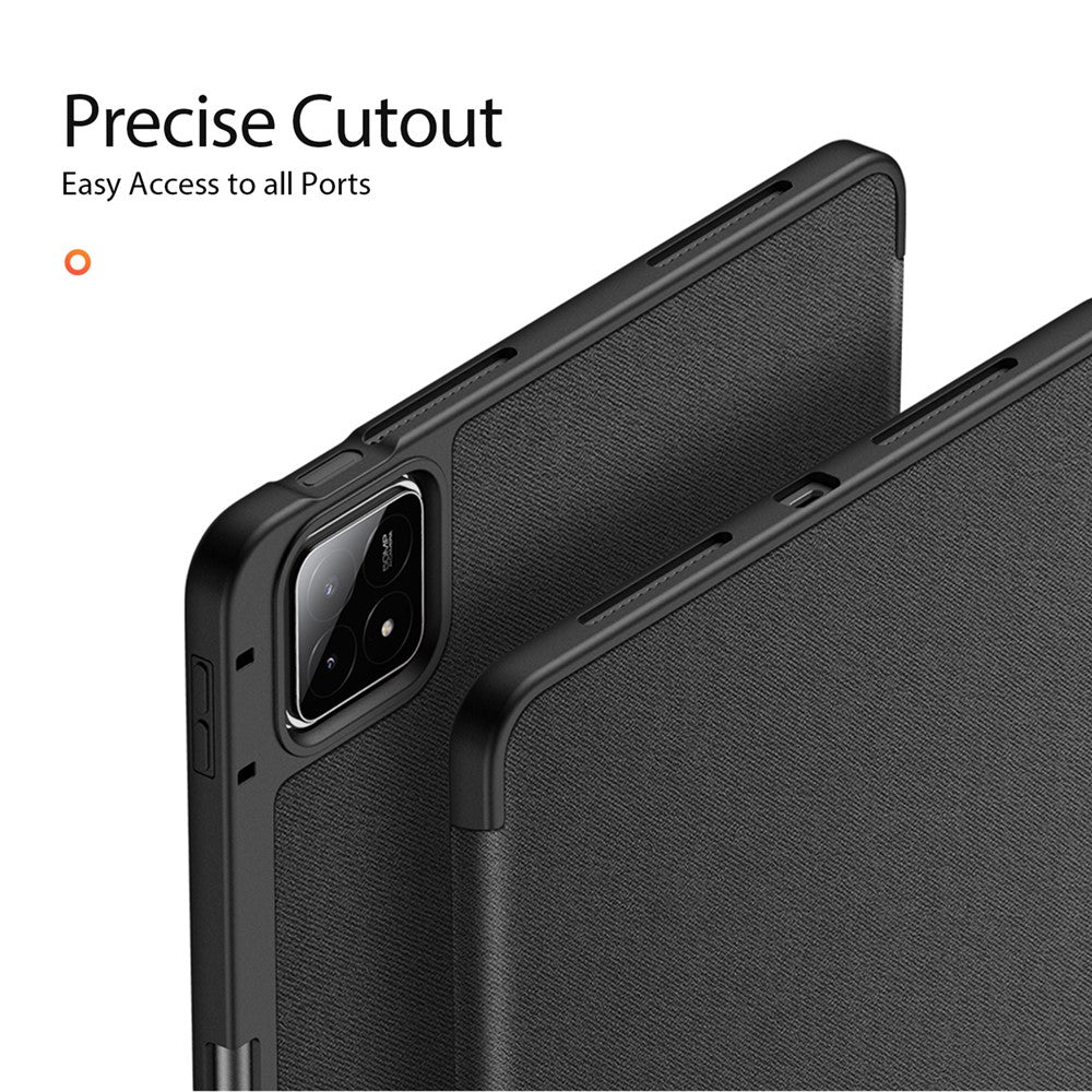 DUX DUCIS Domo Series for Xiaomi Pad 6S Pro 12.4 Leather Case Auto Wake / Sleep Tri-fold Stand Tablet Cover