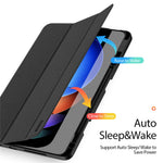 DUX DUCIS Domo Series for Xiaomi Pad 6S Pro 12.4 Leather Case Auto Wake / Sleep Tri-fold Stand Tablet Cover