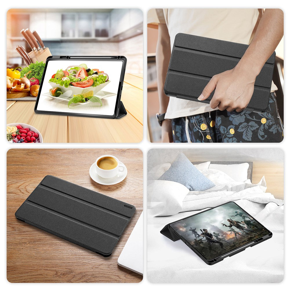 DUX DUCIS Domo Series for Xiaomi Pad 6S Pro 12.4 Leather Case Auto Wake / Sleep Tri-fold Stand Tablet Cover