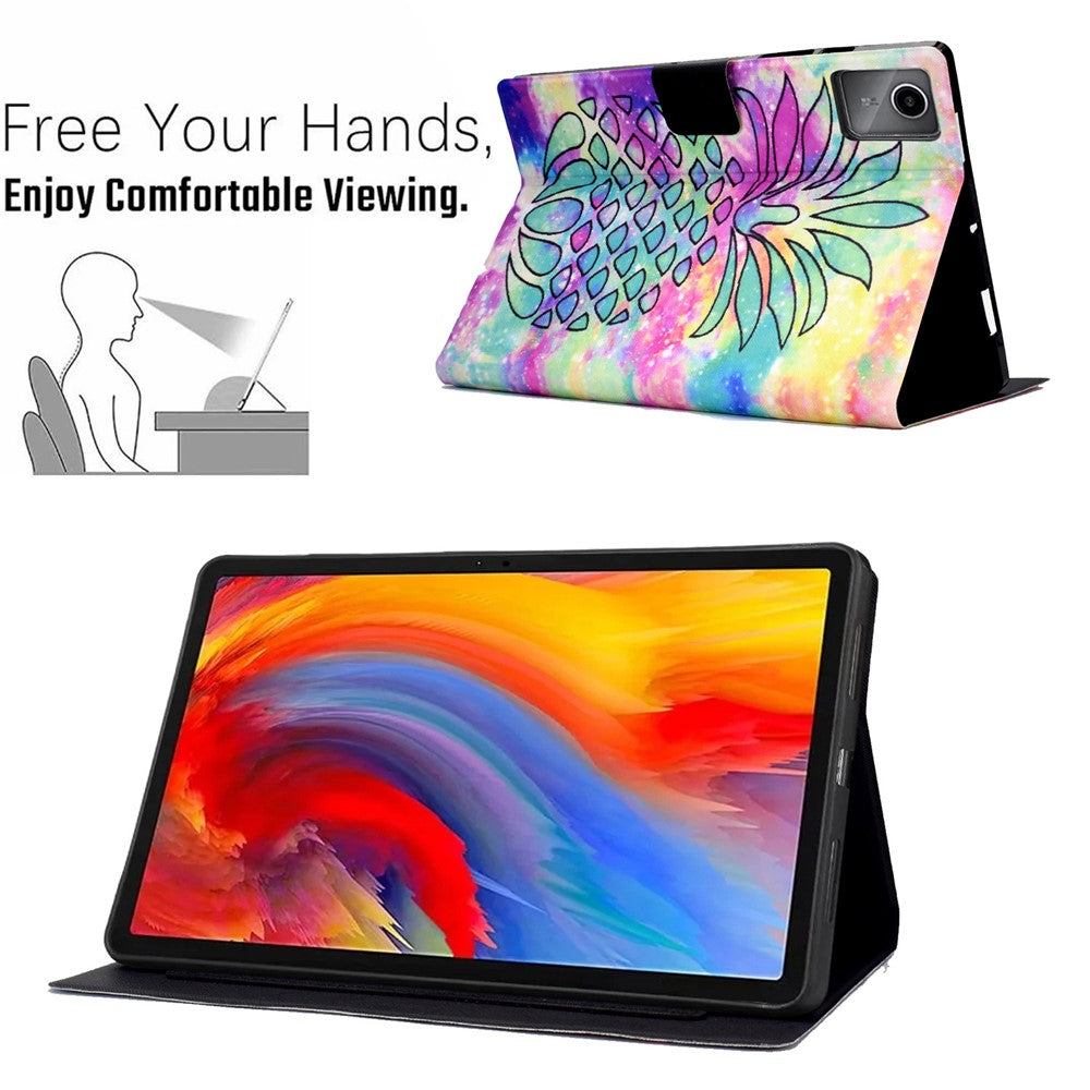 A2 För Lenovo Tab M11 / Xiaoxin Pad 11 2024 Läderfodral Mönster Tryckt Kortplatser Surfplatta Skydd