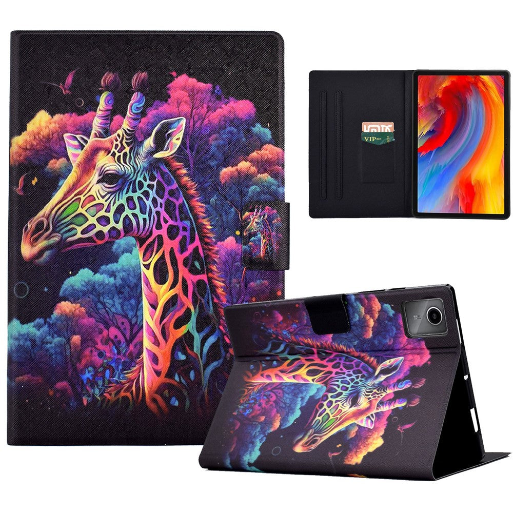 A2 För Lenovo Tab M11 / Xiaoxin Pad 11 2024 Läderfodral Mönster Tryckt Kortplatser Surfplatta Skydd