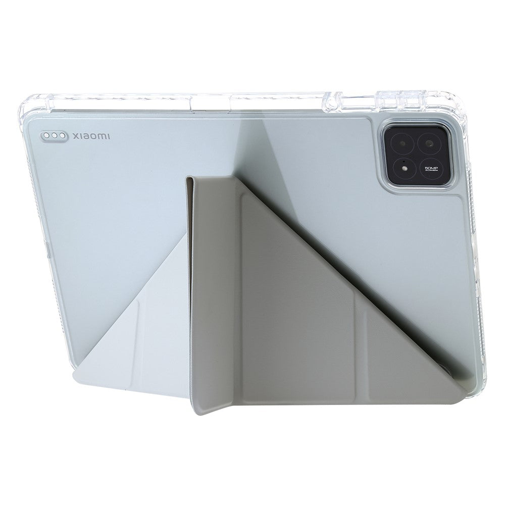 For Xiaomi Pad 6S Pro 12.4 Tablet Case Origami Stand TPU+Acrylic+PU Leather Anti-drop Cover
