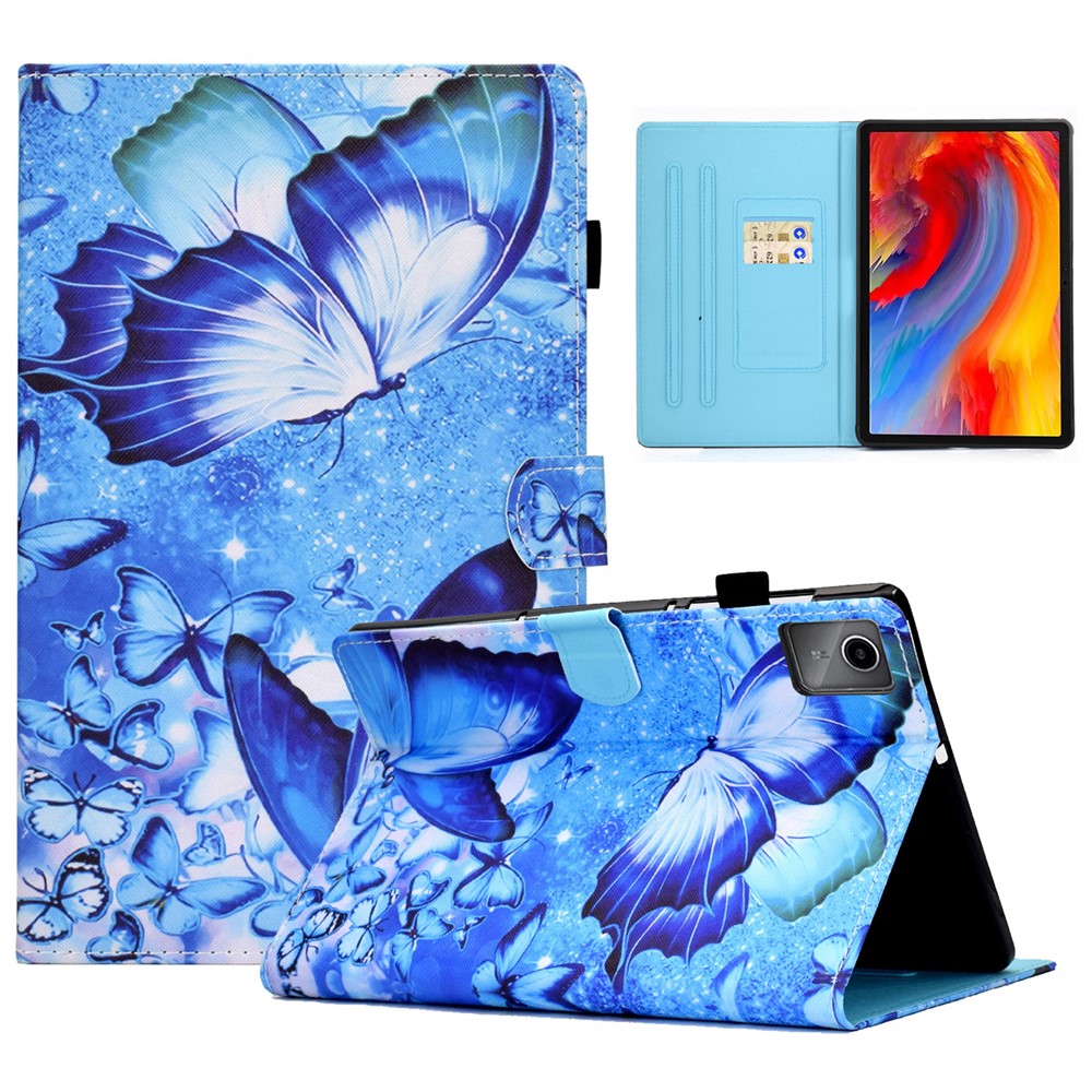 For Lenovo Tab M11 / Xiaoxin Pad 11 2024 Leather Case Pattern Printing Tablet Cover with Card Slots
