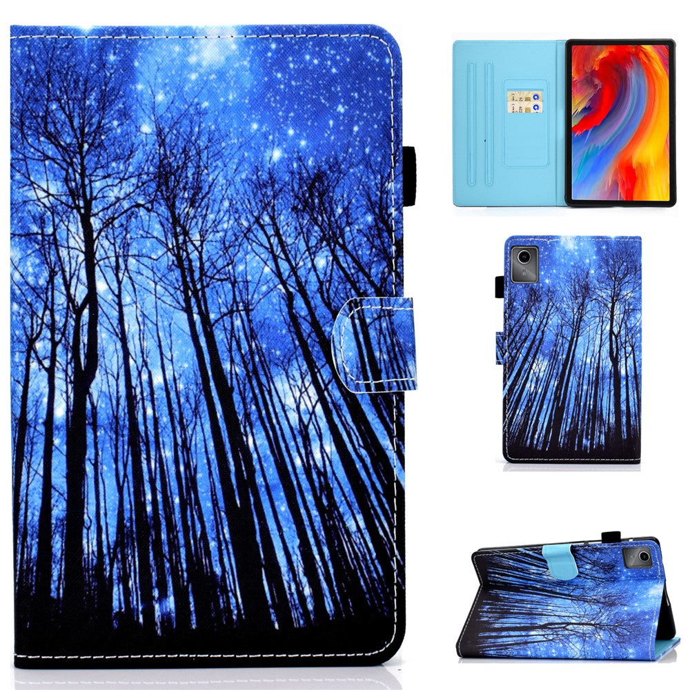For Lenovo Tab M11 / Xiaoxin Pad 11 2024 Leather Case Pattern Printing Tablet Cover with Card Slots