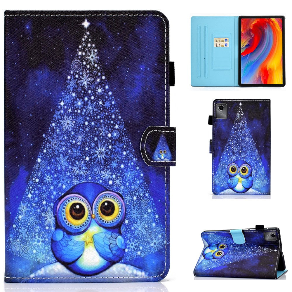 For Lenovo Tab M11 / Xiaoxin Pad 11 2024 Leather Case Pattern Printing Tablet Cover with Card Slots