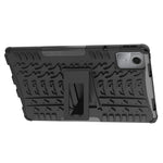 For Lenovo Tab M11 / Xiaoxin Pad 11 2024 Case Tire Texture Shockproof TPU+PC Tablet Cover with Kickstand