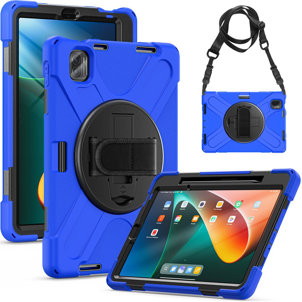Xiaomi Pad 5-fodral, handrem, stöd, PC+silikon, surfplatta med axelrem
