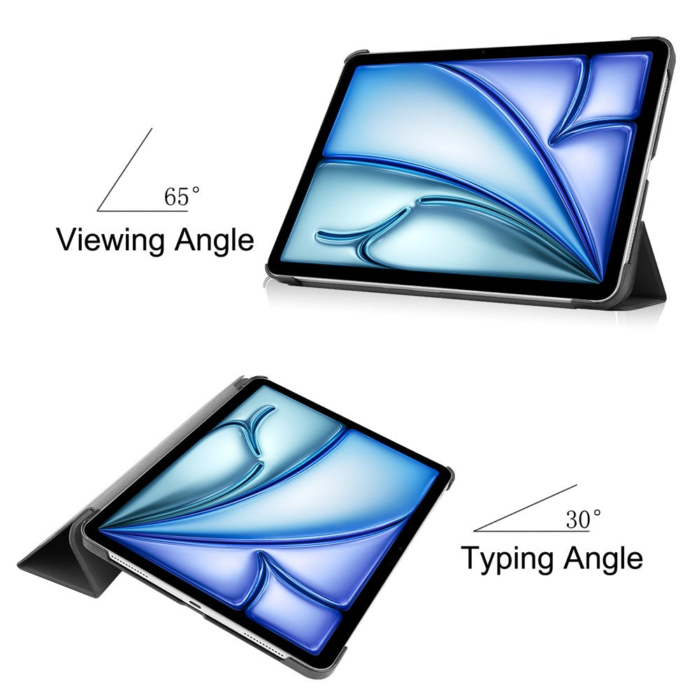 PU-læder tablet-etui til iPad Air 11 (2026) / (2025) / (2024) Anti-drop Tre-fløjet stander Slankt beskyttelsescover