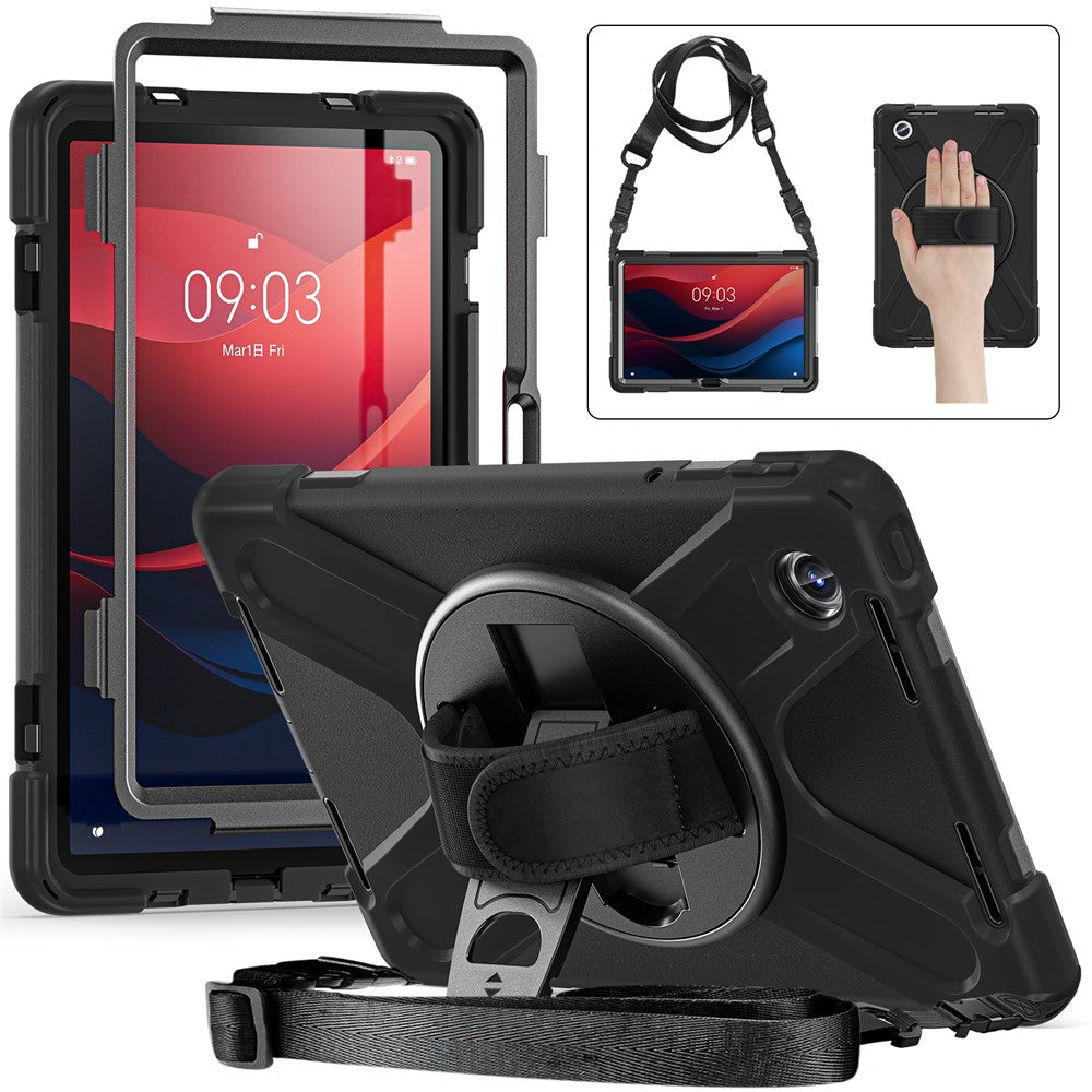For Lenovo Tab M11 TB-330FU / 331FC / Xiaoxin Pad 11 2024 Case PC+Silicone Tablet Cover with Shoulder Strap