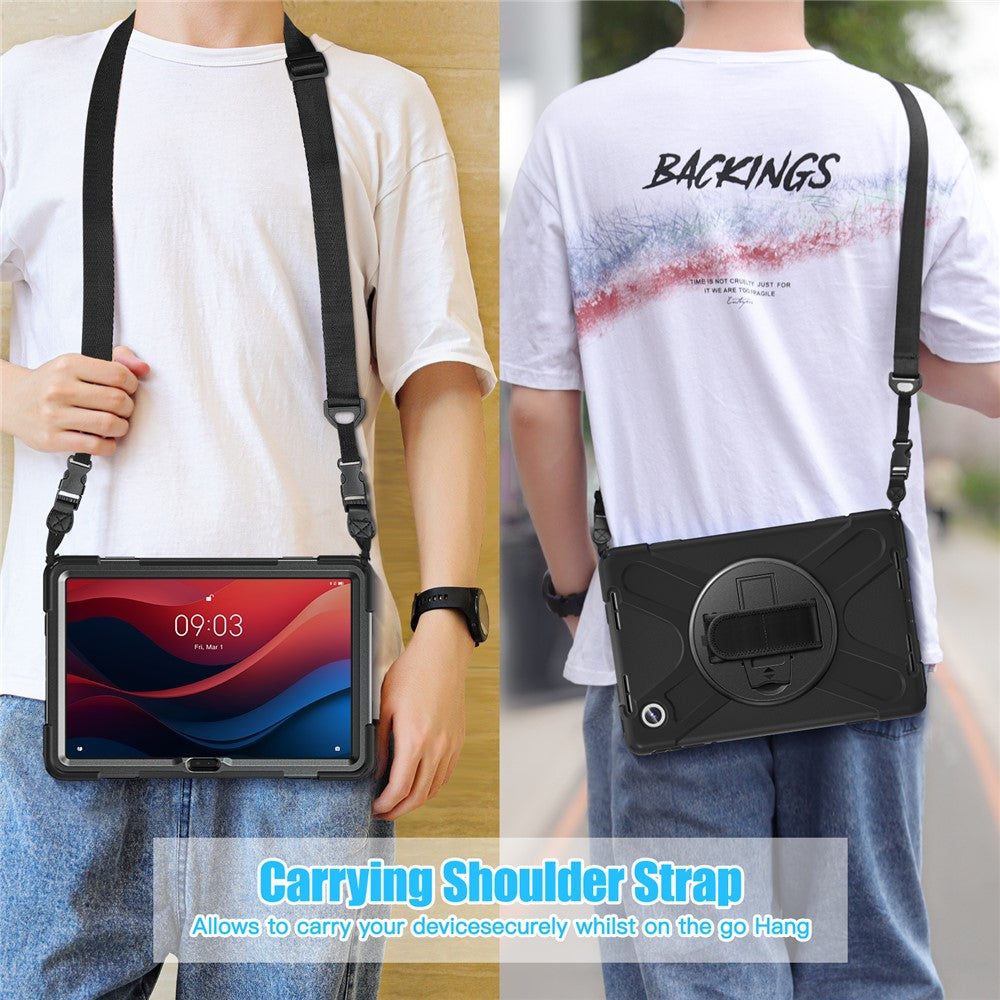 For Lenovo Tab M11 TB-330FU / 331FC / Xiaoxin Pad 11 2024 Case PC+Silicone Tablet Cover with Shoulder Strap