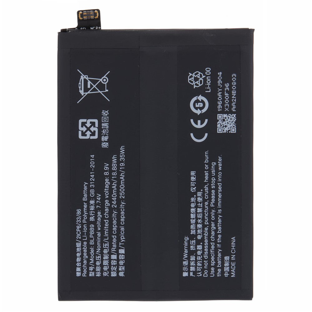 Til Oppo Find X5 Pro 7,74V 4880mAh Li-ion Polymer Batterienhed (Kode: BLP889) (uden logo)