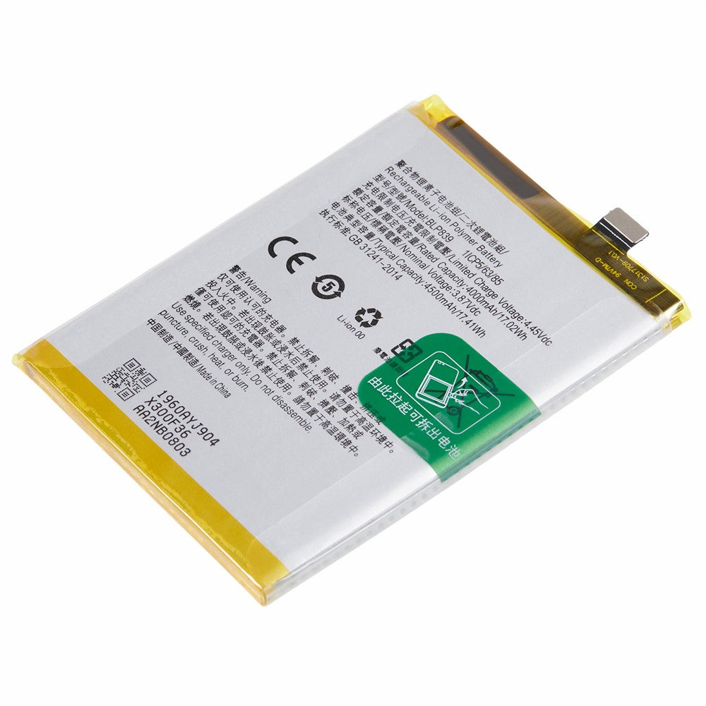Til Oppo Reno5 Z / A94 5G / A95 5G 3,87V 4000mAh Li-ion Polymer Batteri Samlekomponent (Encode: BLP839) (uden Logo)
