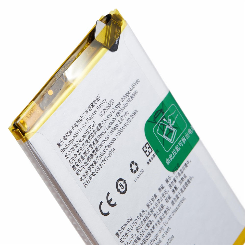 Til OnePlus Nord CE 2 Lite 5G 3,87V 4880mAh Li-ion Polymer Batteri Samling Del (Encode: BLP927) (uden logo)