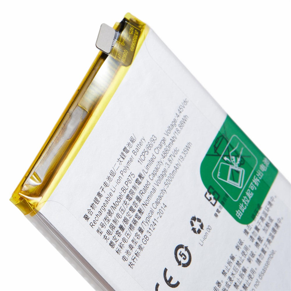 For Realme 9 5G / Q5i / Q3s / C55 / V23 4G / Narzo 50 4G 3.87V 4880mAh Li-Ion Polymer Battery Part (Encode: BLP875) (Without Logo)