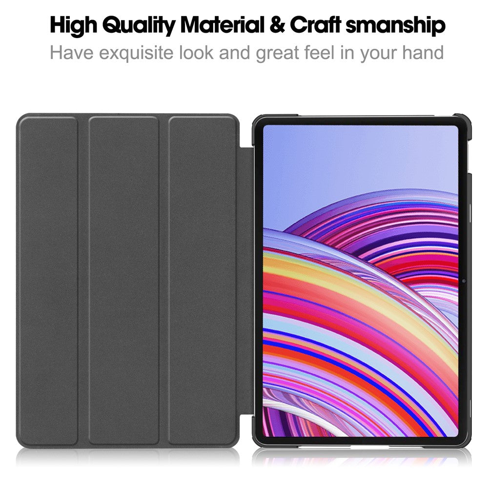 Tablet Case for Xiaomi Redmi Pad Pro / Redmi Pad Pro 5G / Poco Pad Tri-Fold Stand Leather Cover