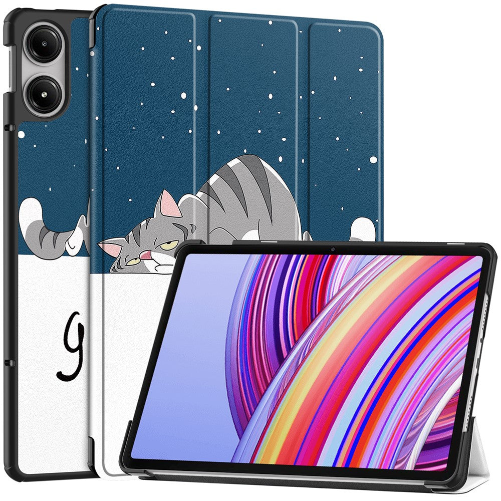 Tablet Case for Xiaomi Redmi Pad Pro / Pad Pro 5G / Xiaomi Poco Pad 4G Auto Wake / Sleep Trifold Stand Pattern Printed Leather Cover