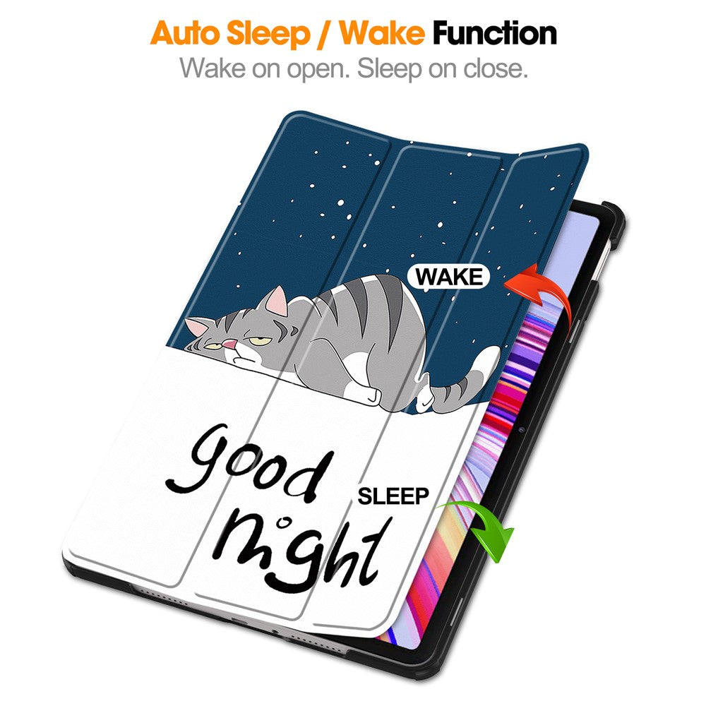 Tablet Case for Xiaomi Redmi Pad Pro / Pad Pro 5G / Xiaomi Poco Pad 4G Auto Wake / Sleep Trifold Stand Pattern Printed Leather Cover