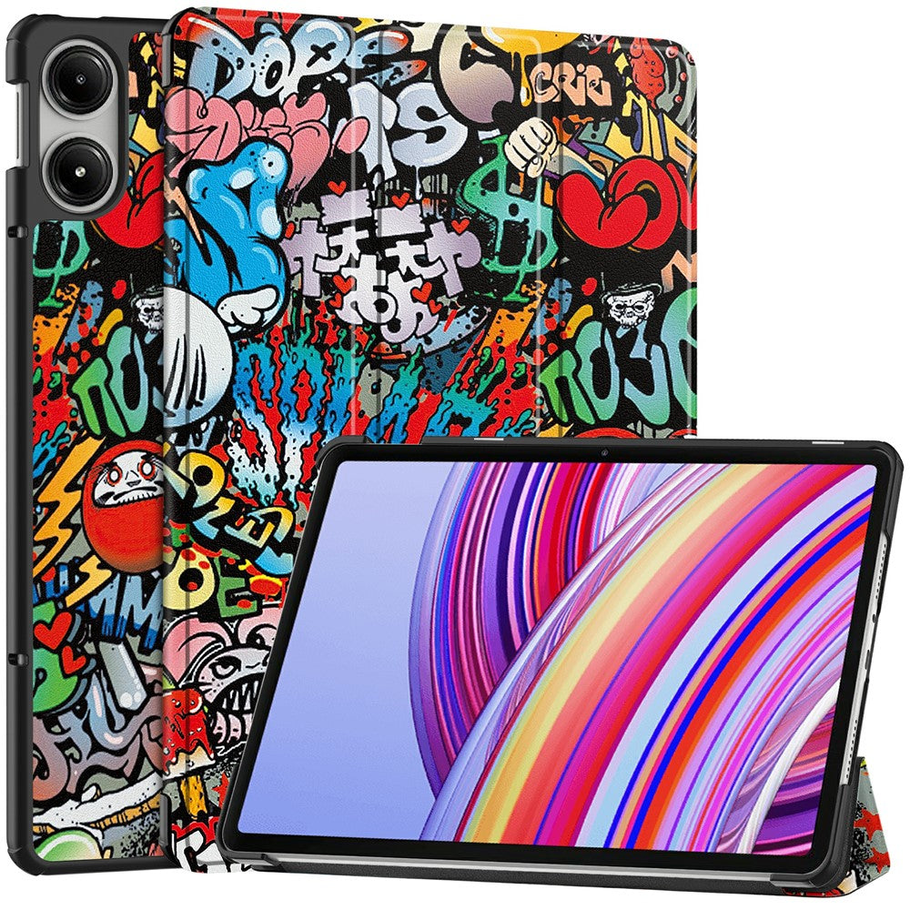 Tablet Case for Xiaomi Redmi Pad Pro / Pad Pro 5G / Xiaomi Poco Pad 4G Auto Wake / Sleep Trifold Stand Pattern Printed Leather Cover