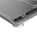 For Samsung Galaxy Tab S9+ Clear Tablet Case Airbag 4 Corners TPU Cover with PC Kickstand