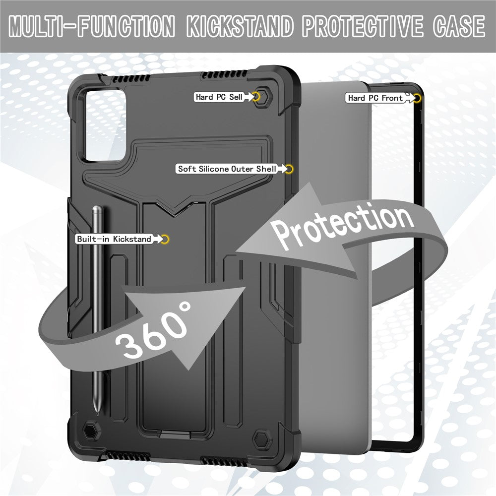 For Lenovo Tab M11 / Xiaoxin Pad 11 2024 Case Case T-Shaped Kickstand PC+Silicone Tablet Cover