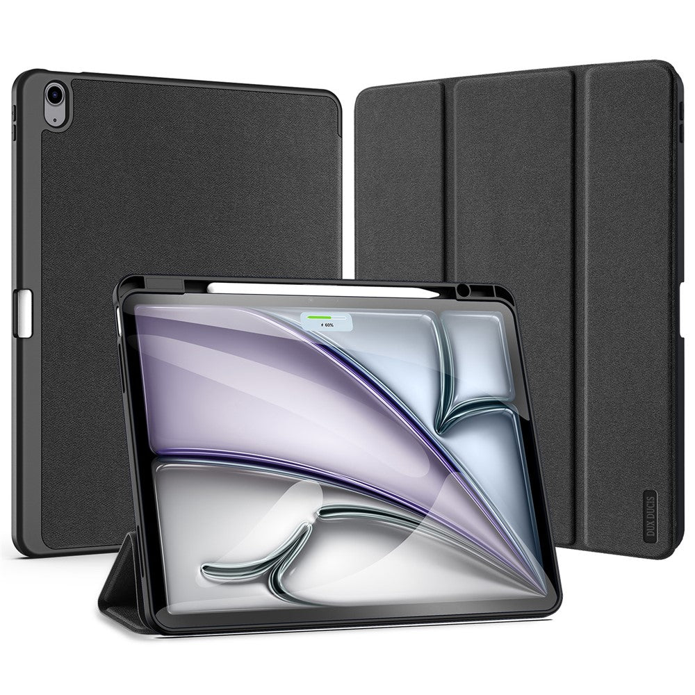 DUX DUCIS Domo Series for iPad Air 13 (2026) / (2025) / (2024) Case Tri-Fold Stand Leather Smart Tablet Cover with Pencil Holder