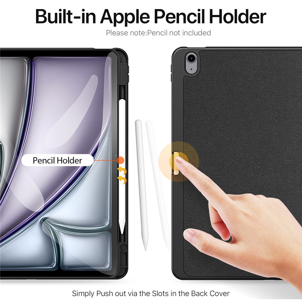 DUX DUCIS Domo Series for iPad Air 13 (2026) / (2025) / (2024) Case Tri-Fold Stand Leather Smart Tablet Cover with Pencil Holder