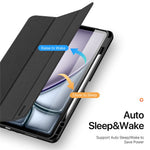 DUX DUCIS Domo Series for iPad Air 13 (2026) / (2025) / (2024) Case Tri-Fold Stand Leather Smart Tablet Cover with Pencil Holder