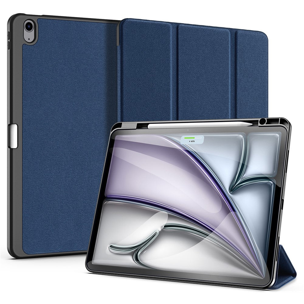 DUX DUCIS Domo Series for iPad Air 13 (2026) / (2025) / (2024) Case Tri-Fold Stand Leather Smart Tablet Cover with Pencil Holder