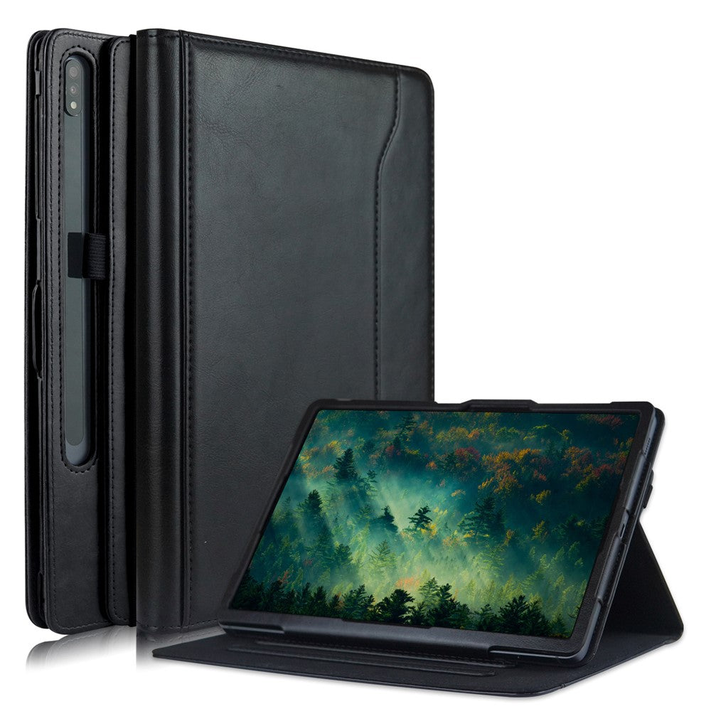 Roterende læderetui med stativ til Samsung Galaxy Tab S10+ Wi-Fi SM-X820 SM-X826B / Tab S7 FE T736 / S7+ / S8+ / S9+ X810 / S9 FE+ X610