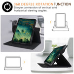 Roterende læderetui med stativ til Samsung Galaxy Tab S10+ Wi-Fi SM-X820 SM-X826B / Tab S7 FE T736 / S7+ / S8+ / S9+ X810 / S9 FE+ X610