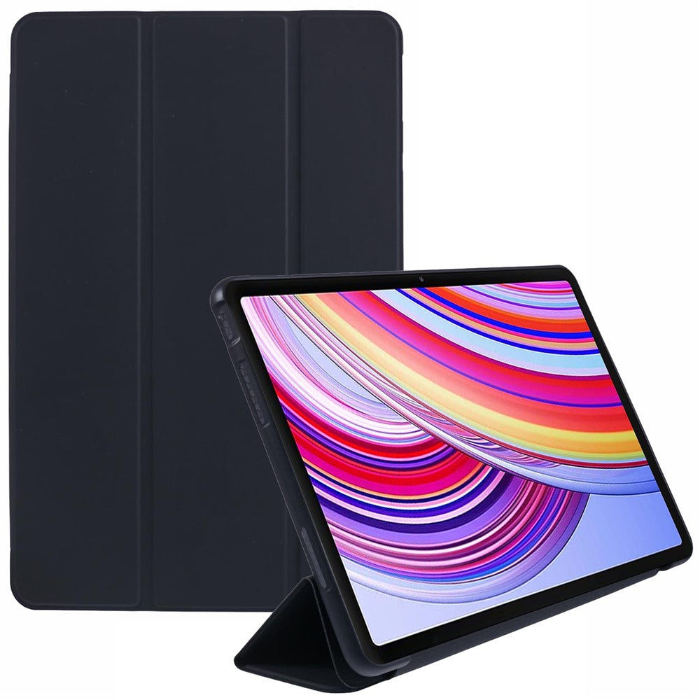 For Xiaomi Redmi Pad Pro / Redmi Pad Pro 5G / Poco Pad Case PU Leather+Silicone Tri-Fold Stand Pro / Poco Padtective Cover