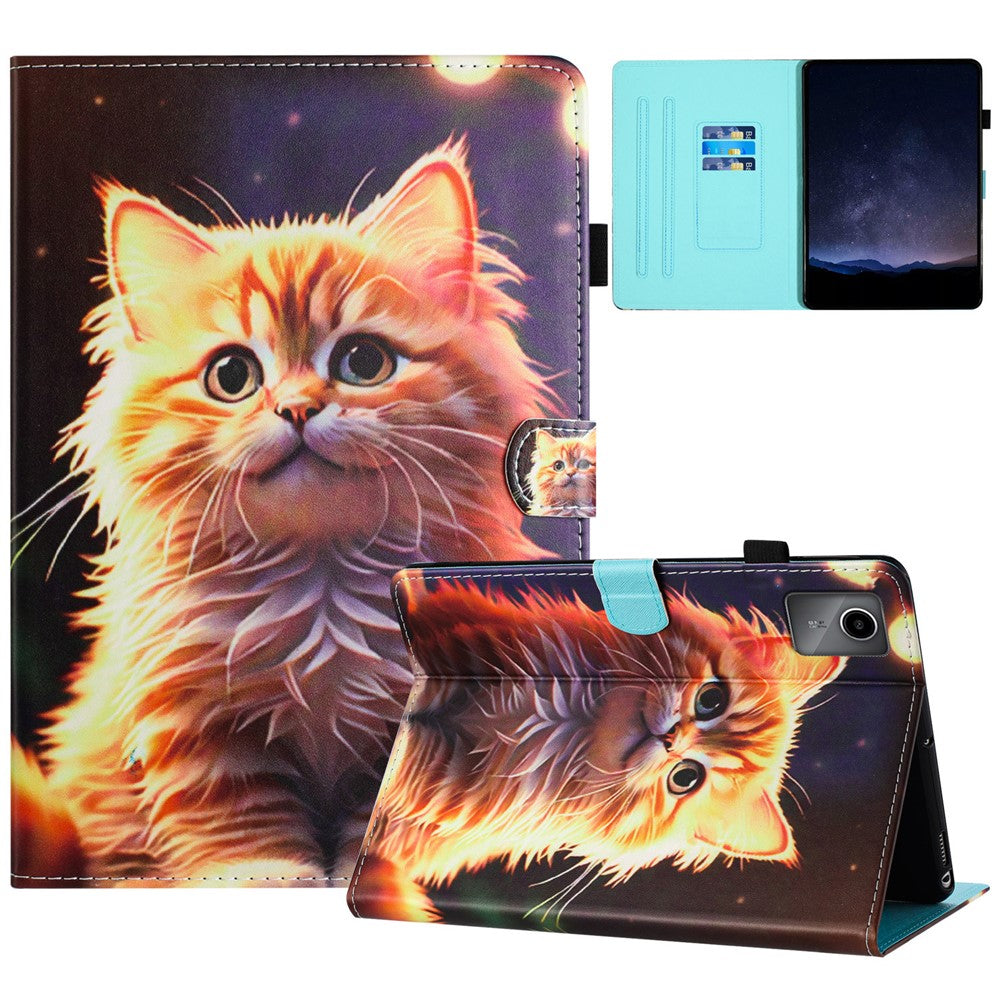 For Lenovo Tab M11 / Xiaoxin Pad 11 2024 PU Leather Case Pattern Tablet Stand Cover with Card Slots