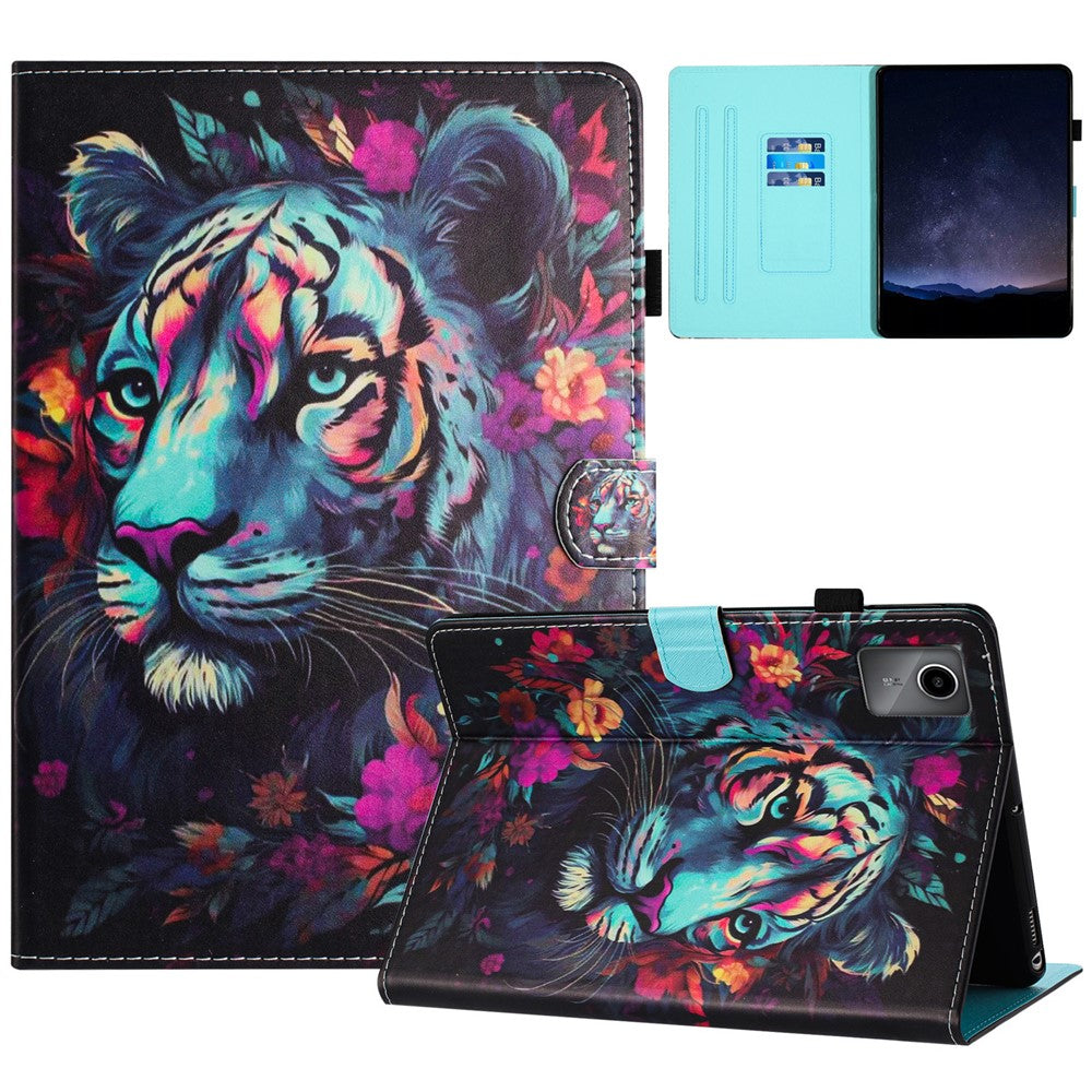 For Lenovo Tab M11 / Xiaoxin Pad 11 2024 PU Leather Case Pattern Tablet Stand Cover with Card Slots
