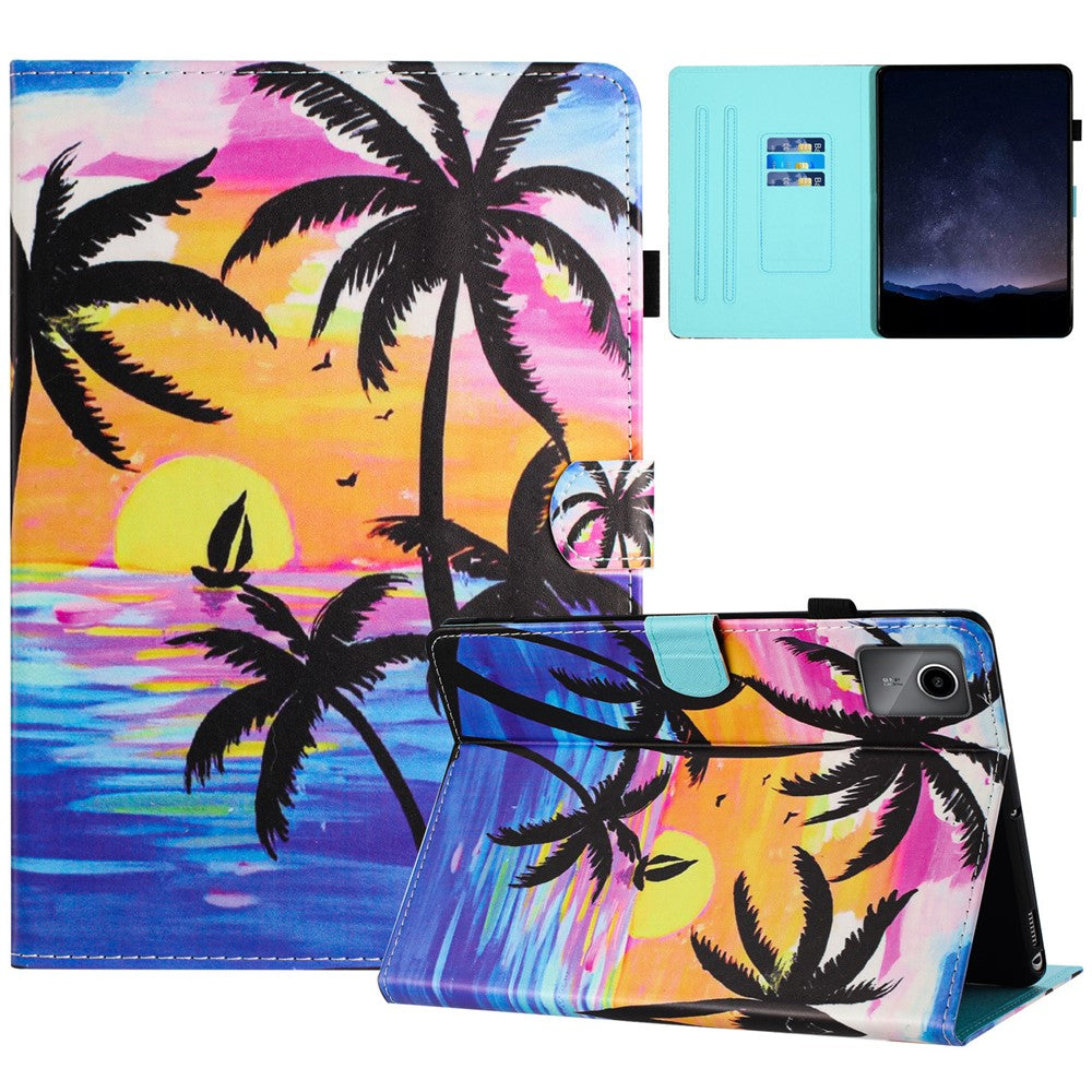 For Lenovo Tab M11 / Xiaoxin Pad 11 2024 PU Leather Case Pattern Tablet Stand Cover with Card Slots