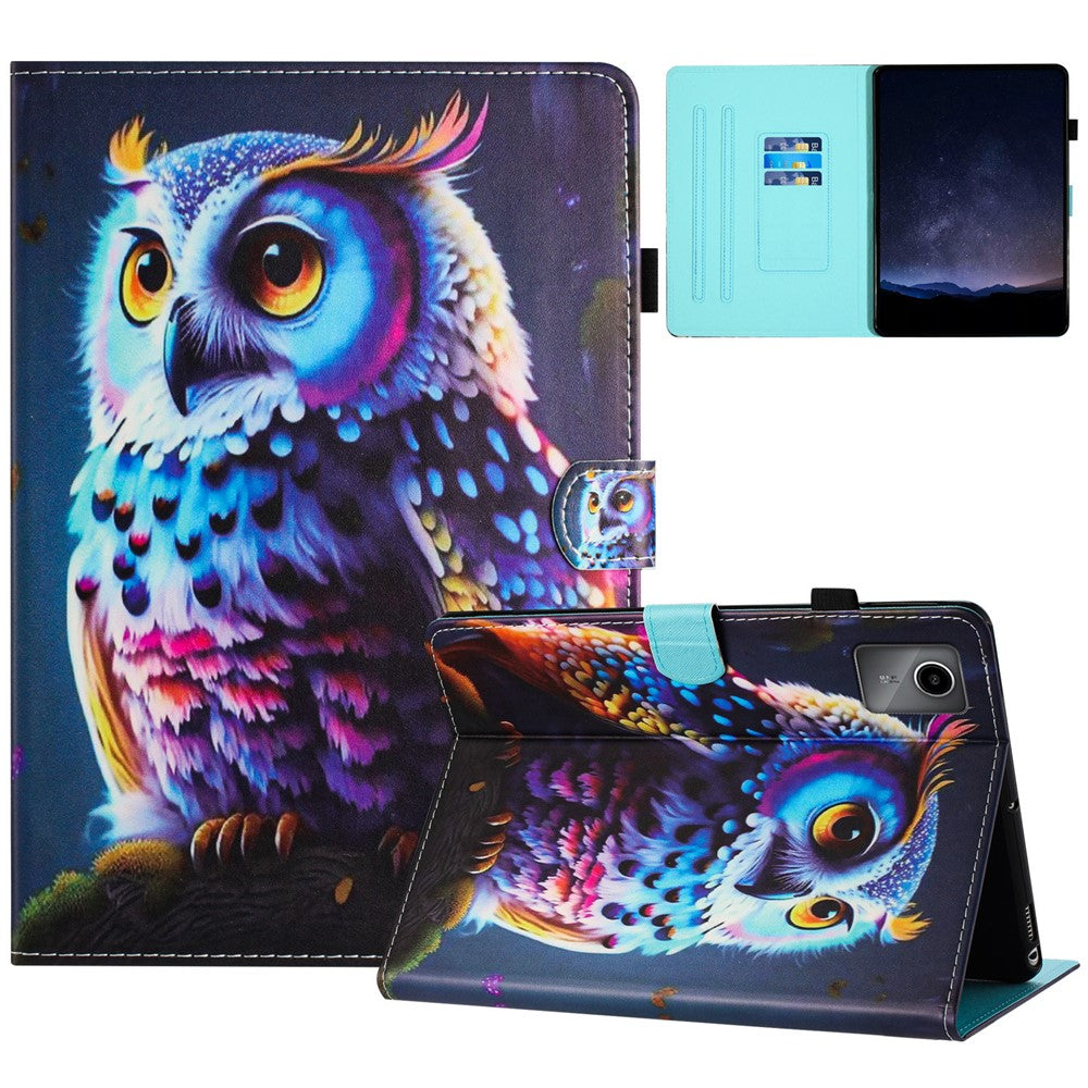 For Lenovo Tab M11 / Xiaoxin Pad 11 2024 PU Leather Case Pattern Tablet Stand Cover with Card Slots